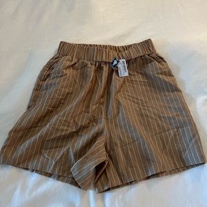 4th Reckless Khaki Linen High Waisted Shorts